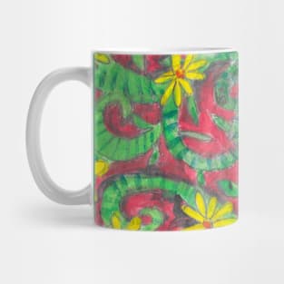 a snake under the yellow flowers Mug